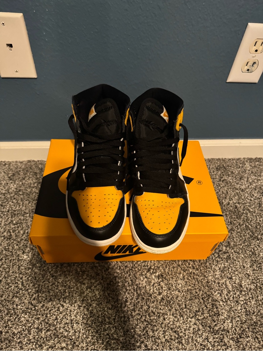 Nike Black and Yellow High-Top Sneakers
